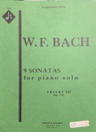 W.F.バッハ　ピアノソナタ集(3)　　W.F.Bach Nine Sonatas vol.3　【楽譜】