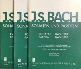 J.S.バッハ　ソナタとパルティータ（シューマン・ピアノ伴奏版） フルート編曲版　　J.S.Bach Sonaten und Partiten BWV1001-1006　【楽譜】