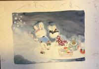 鈴木壽雄「カシコイ一年小学生」ウサギ　ノ　オモチ画稿