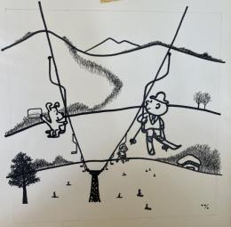 佃公一　原画　スキー
