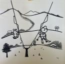 佃公一　原画　スキー