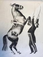 ВЕРХОМ　馬に乗って　Альбом авторских литографий （作者のリトグラフアルバム）
