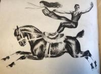 ВЕРХОМ　馬に乗って　Альбом авторских литографий （作者のリトグラフアルバム）

