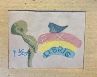 私製　蔵書票、カレンダー用版画　貼込帖