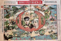 世界秘密　大宝庫探検競争双六　少年倶楽部　第12巻第1号　大正14年1月附録（両面あり）