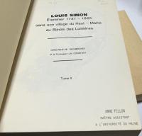 仏文)啓蒙時代のオー＝メーヌの村の職人ルイ・シモンの回想録　2冊　Louis Simon, étaminier (1741-1820) dans son village du Haut-Maine au Siècle des Lumières, 2 tomes set.