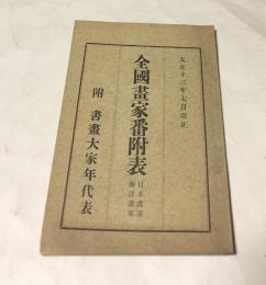 全国画家番附表 日本画家・西洋画家 附:書画大家年代表  大正13年7月改正