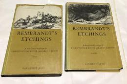 英文)レンブラントのエッチング研究カタログ 全2冊　Rembrandt's etchings, an illustrated critical catalogue, 2 volumes set.