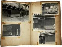 芸者置屋、待合 写真貼込帖 （大阪今里新地、東京中野新橋、神奈川藤沢ほか、昭和40年代） アルバム1冊　＊芸者置屋外観・内部、待合外観ほか 写真102枚貼込、芸者置屋間取り図付