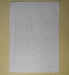 岩佐東一郎草稿（詩稿）「夜仕事」　200字詰3枚完