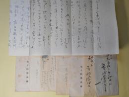 矢ケ崎栄次郎（俳人）書簡（池上隆祐宛）　5通＋葉書　3枚　計8点