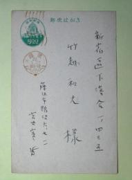 宮内寒彌葉書（竹越和夫宛）
