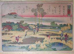 （錦絵）　前北斎卍（葛飾北斎）筆「百人一首　天智天皇」