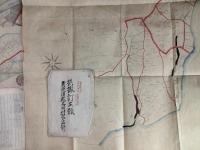 （肉筆彩色地図＋古文書）　新潟県南魚沼郡三用村　地図11枚＋地図訂正願、誤謬訂正願　冊子各1冊