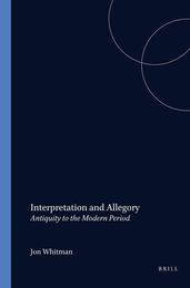Interpretation and Allegory: Antiquity to the Modern Period
