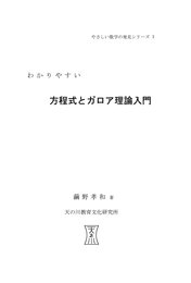 わかりやすい方程式とガロア理論入門 ( やさしい数学の発見シリーズ 1 ) (やさしい数学の発見シリ-ズ)