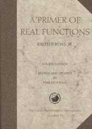 A Primer of Real Functions (Mathematical Association of America Textbooks Series Number 13)