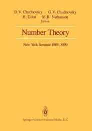 Number Theory: New York Seminar 1989-1990