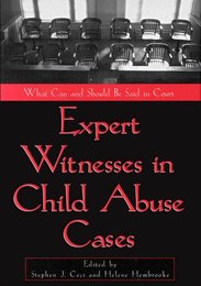 Expert Witnesses in Child Abuse Cases: What Can and Should Be Said in Court