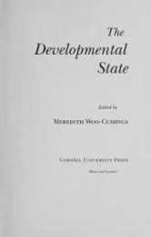 The Developmental State (Cornell Studies in Political Economy)
