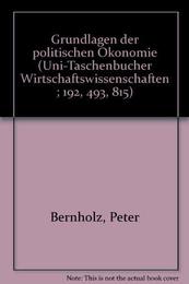 Grundlagen der politischen Oekonomie I.