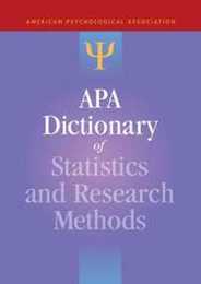 APA Dictionary of Statistics and Research Methods (APA Reference Books Collection)