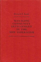 Managing Community Development in the New Federalism