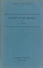 Glossary of Old Akkadian (Materials for the Assyrian Dictionary Series ; No. 3)