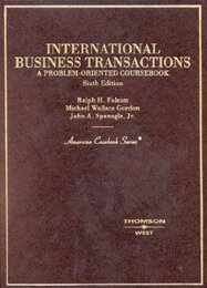 International Business Transactions: A Problem-Oriented Coursebook