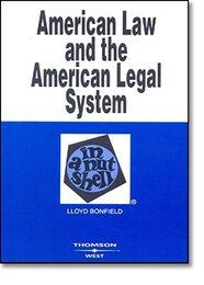 American Law And the American Legal System in a Nutshell (Nutshell Series)