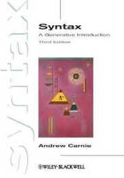 Syntax 3 E (Introducing Linguistics)