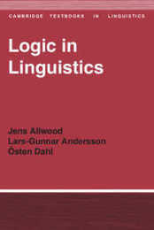 Logic in Linguistics (Cambridge Textbooks in Linguistics)