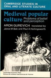 Medieval Popular Culture (Cambridge Studies in Oral and Literate Culture Series Number 14)