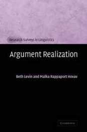 Argument Realization (Research Surveys in Linguistics)