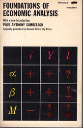 Foundations of Economic Analysis