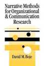 Narrative Methods for Organizational & Communication Research