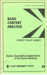 Basic Content Analysis (Quantitative Applications in the Social Sciences)