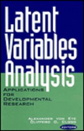 Latent Variables Analysis: Applications for Developmental Research