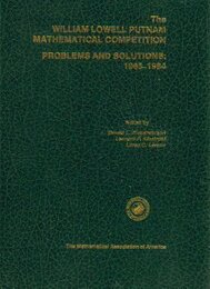 William Lowell Putnam Mathematical Competition 1965-1984 (Putnam William Lowell Mathematical Competition: Problems and Solutions)