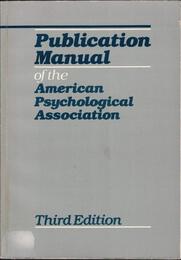 Publication Manual of the American Psychological Association