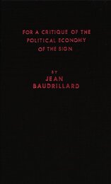 For a Critique of the Political Economy of the Sign