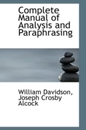 Complete Manual of Analysis and Paraphrasing