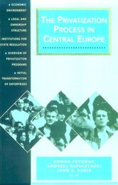 The Privatization Process in Central Europe (CEU Privatization Reports)