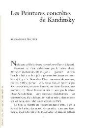 Les peintures concretes de Kandinsky