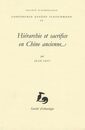 Hierarchie et sacrifice en Chine ancienne