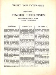 Dohnanyi Essentioal Finger Exercises Piano Eng /German