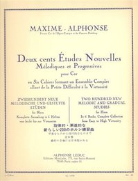 アルフォンス : 旋律的・斬進的な新しい200のホルン練習曲 第二巻 (ホルン教則本) ルデュック出版