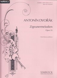 SIMROCK DVORAK ANTONIN - GIPSY SONGS OP. 55 - HIGH VOICE AND PIANO Partition classique Vocale - chorale Voix solo et instrument