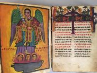 エチオピア、コプト教の遊牧民の聖書。アンティーク エチオピア、コプト教の遊牧民の聖書。アンティーク