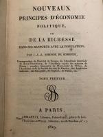 Nouveaux principes d'economie politique, ou de la Richesse dans ses rapports avec la population. 2 Vols.